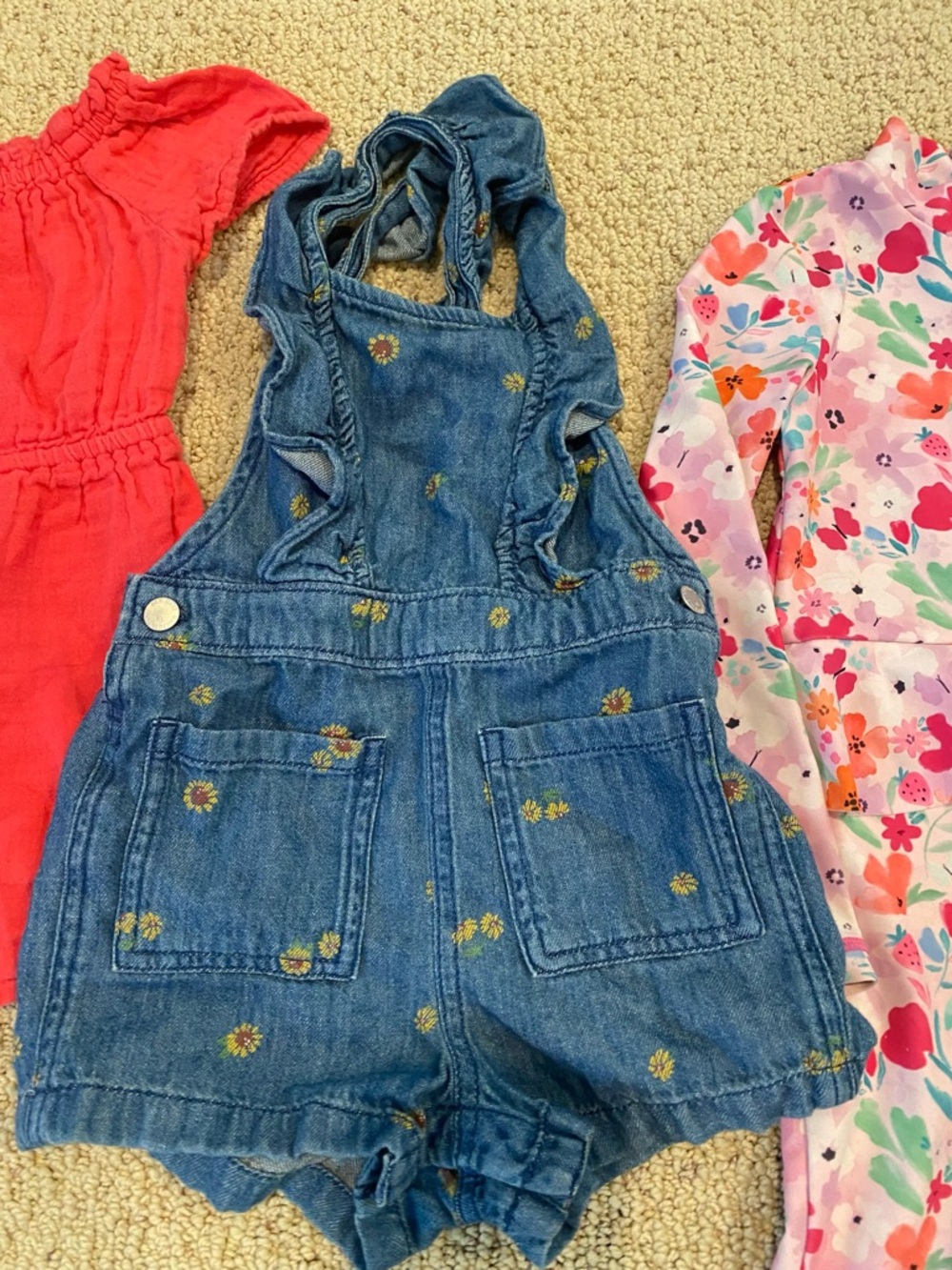 Girls 2T Summer Clothing Lot 2yr Toddler Bathing Suit Shorts Romper Shirt Bundle - Picture 4 of 6
